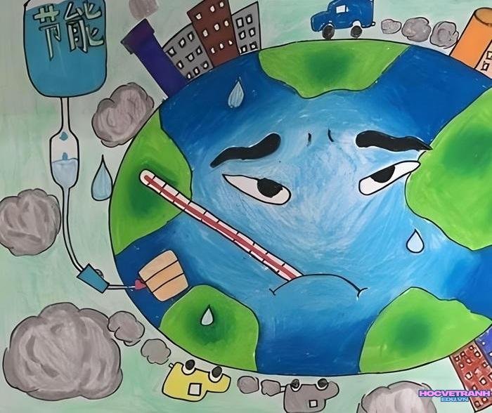 vẽ tranh biến đổi khí hậu