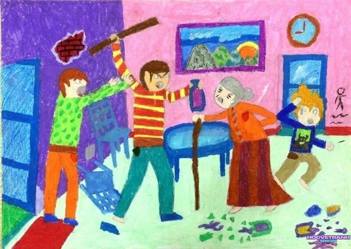 vẽ tranh bình đẳng giới trong gia đình