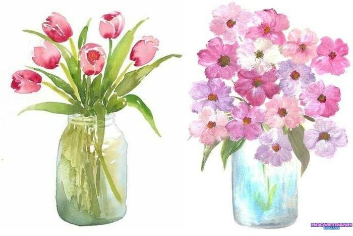 vẽ tranh bình hoa kiểu pháp