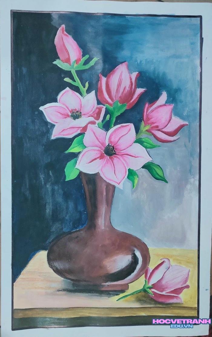 vẽ tranh bình hoa