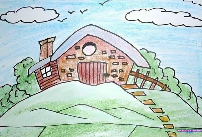 vẽ tranh cảnh đẹp quê hương đơn giản