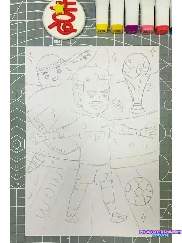 vẽ tranh cầu thủ chì