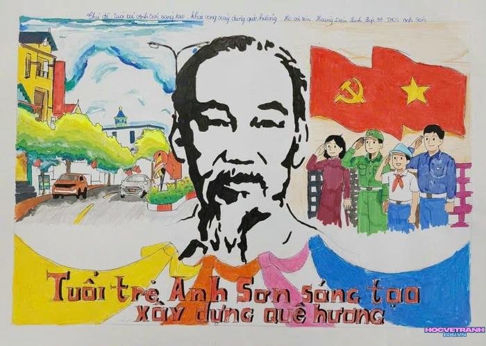 vẽ tranh chào mừng đại hội đoàn bác hồ