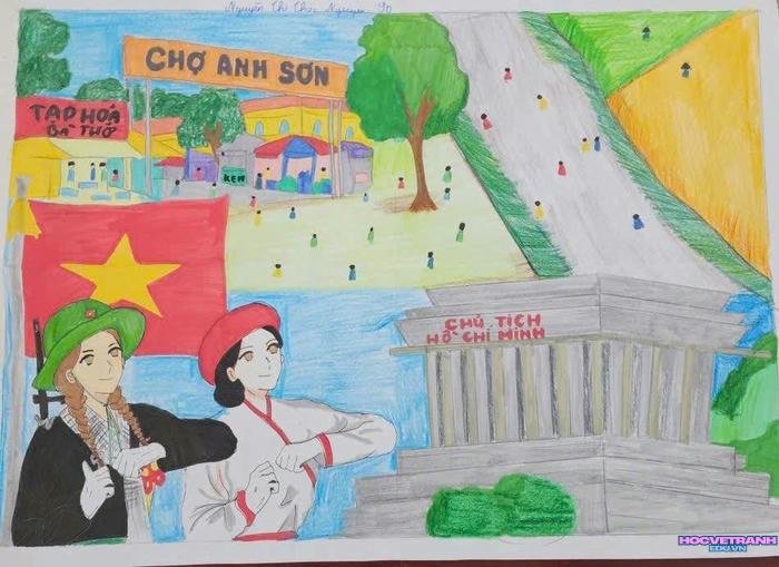 vẽ tranh chào mừng đại hội đoàn mới