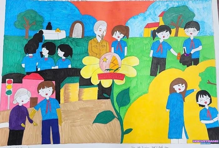 vẽ tranh chào mừng đại hội đoàn năm nay