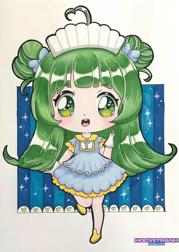 vẽ tranh chibi cô gái nè