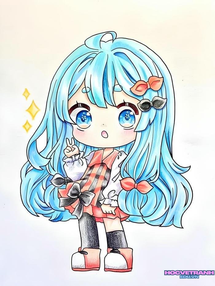 vẽ tranh chibi hệ nước