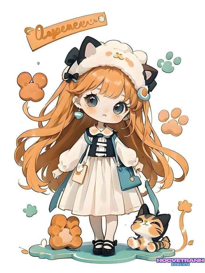 vẽ tranh chibi màu vàng