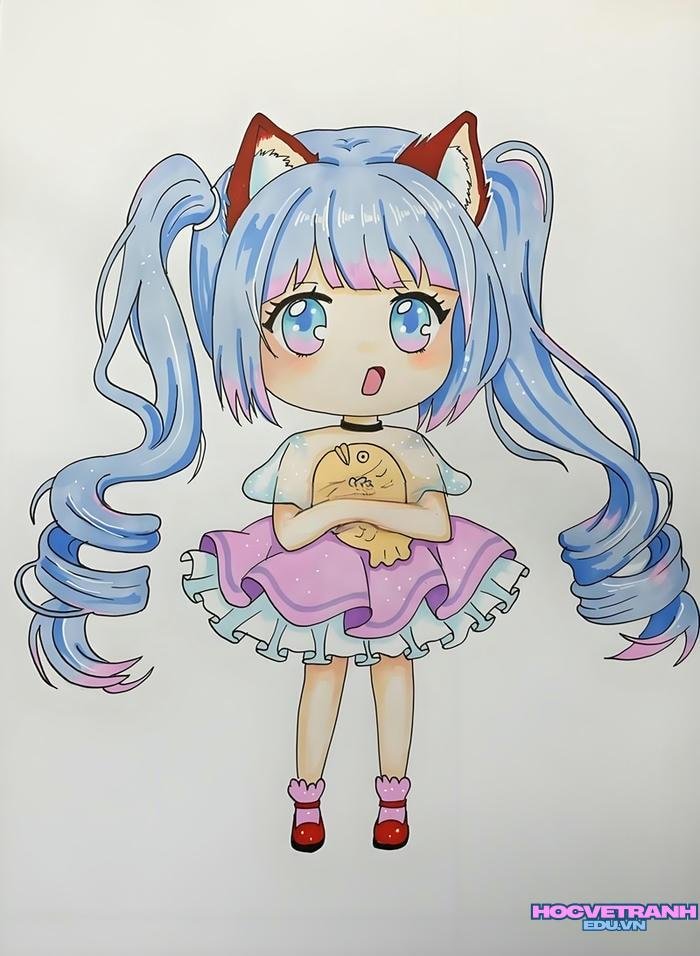 vẽ tranh chibi vẽ tay