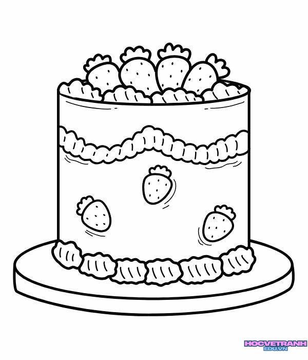 vẽ tranh cho bé bánh sinh nhật