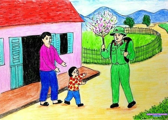 vẽ tranh chú bộ đội cụ hồ