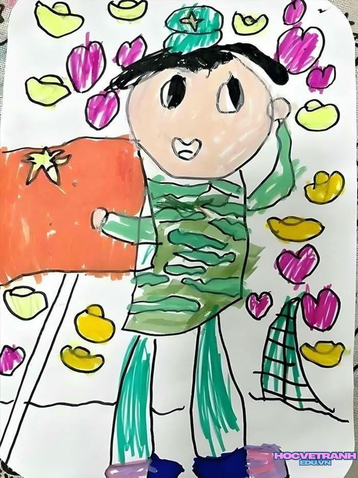 vẽ tranh chú bộ đội lớp 6​