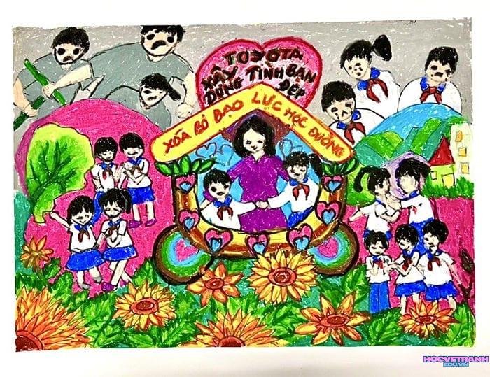 vẽ tranh chủ đề bạo lực học đường