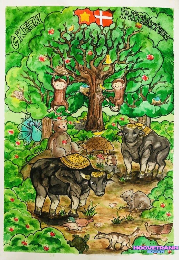 vẽ tranh chủ đề bảo vệ động vật hoang dã