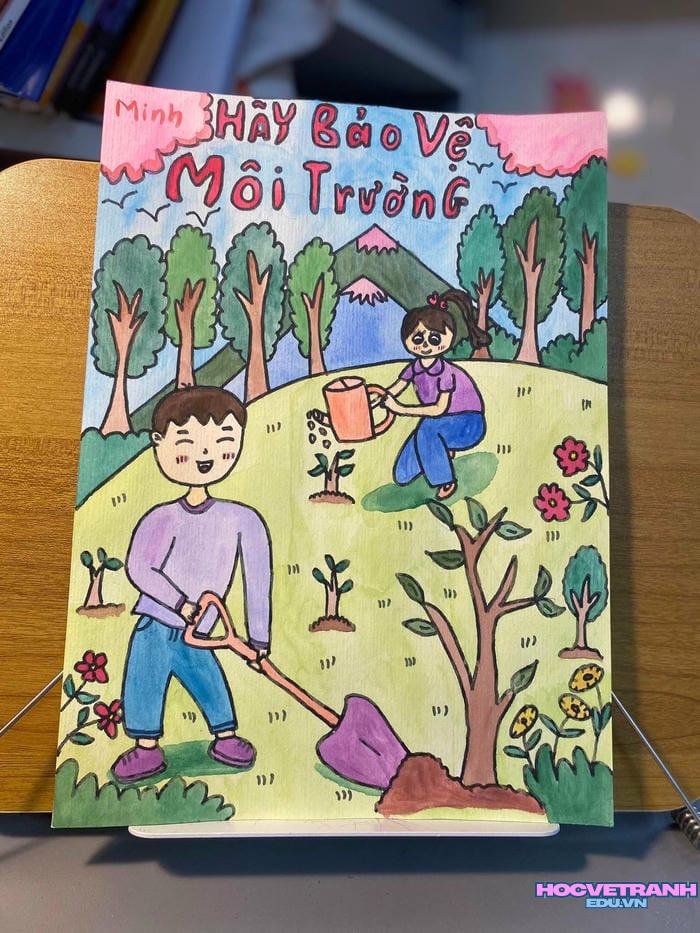 vẽ tranh chủ đề bảo vệ môi trường