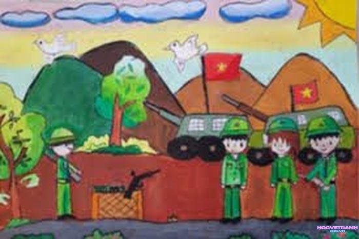 vẽ tranh chủ đề bảo vệ tổ quốc