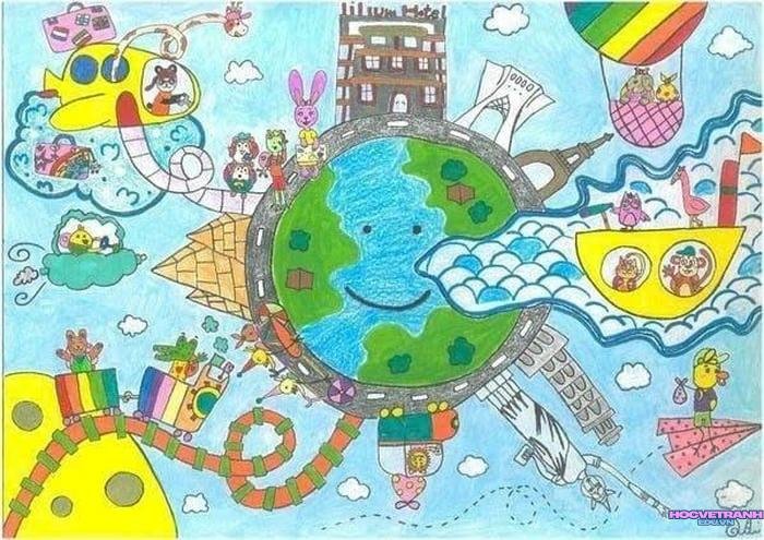 vẽ tranh chủ đề bảo vệ trái đất
