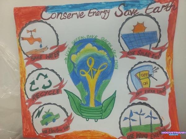vẽ tranh chủ đề tiết kiệm điện đẹp quá