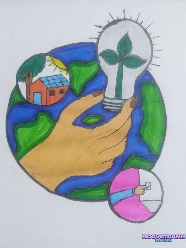 vẽ tranh chủ đề tiết kiệm điện full hd