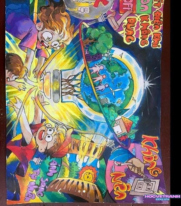 vẽ tranh chủ đề tiết kiệm điện mới nahats