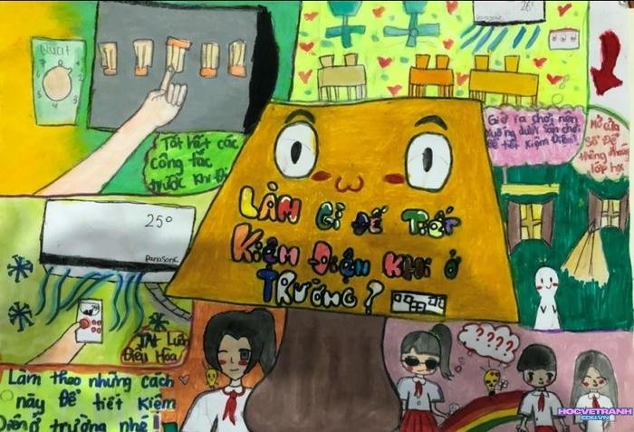 vẽ tranh chủ đề tiết kiệm năng lượng 8k