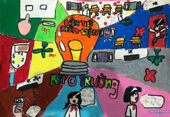 vẽ tranh chủ đề tiết kiệm năng lượng hd