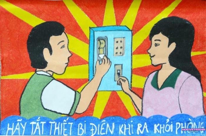 vẽ tranh chủ đề tiết kiệm năng lượng nè