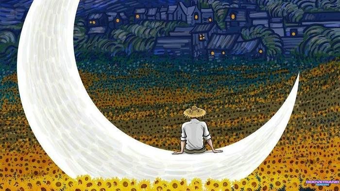 vẽ tranh chủ đề tự do mặt trăng