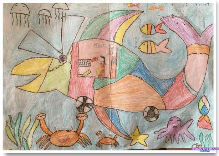 vẽ tranh chủ đề tự do nhiều màu