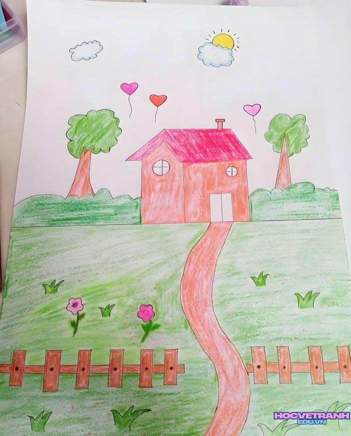 vẽ tranh chủ đề tự do que huong