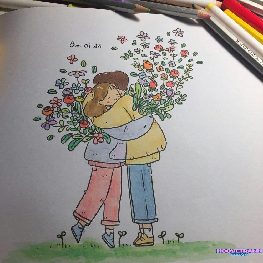 vẽ tranh chủ đề yêu thương chia sẻ