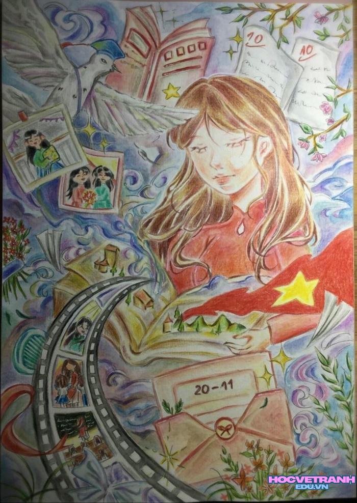 vẽ tranh chủ đề yêu thương con người việt nam