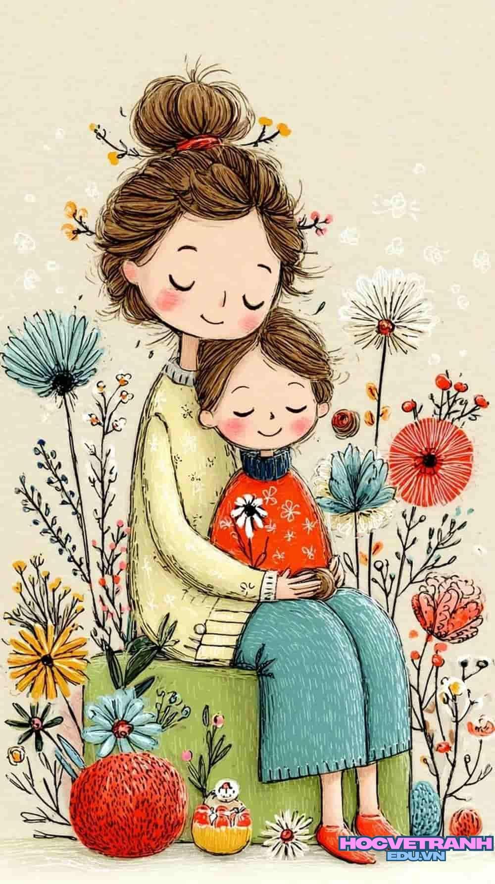 vẽ tranh chủ đề yêu thương gia đình