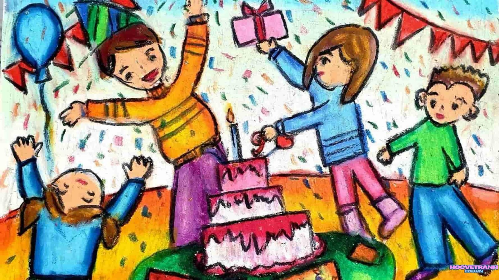 vẽ tranh chúc mừng sinh nhật
