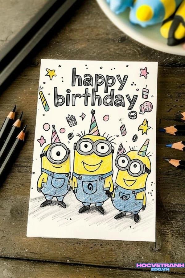 vẽ tranh chúc mừng sinh nhật bạn