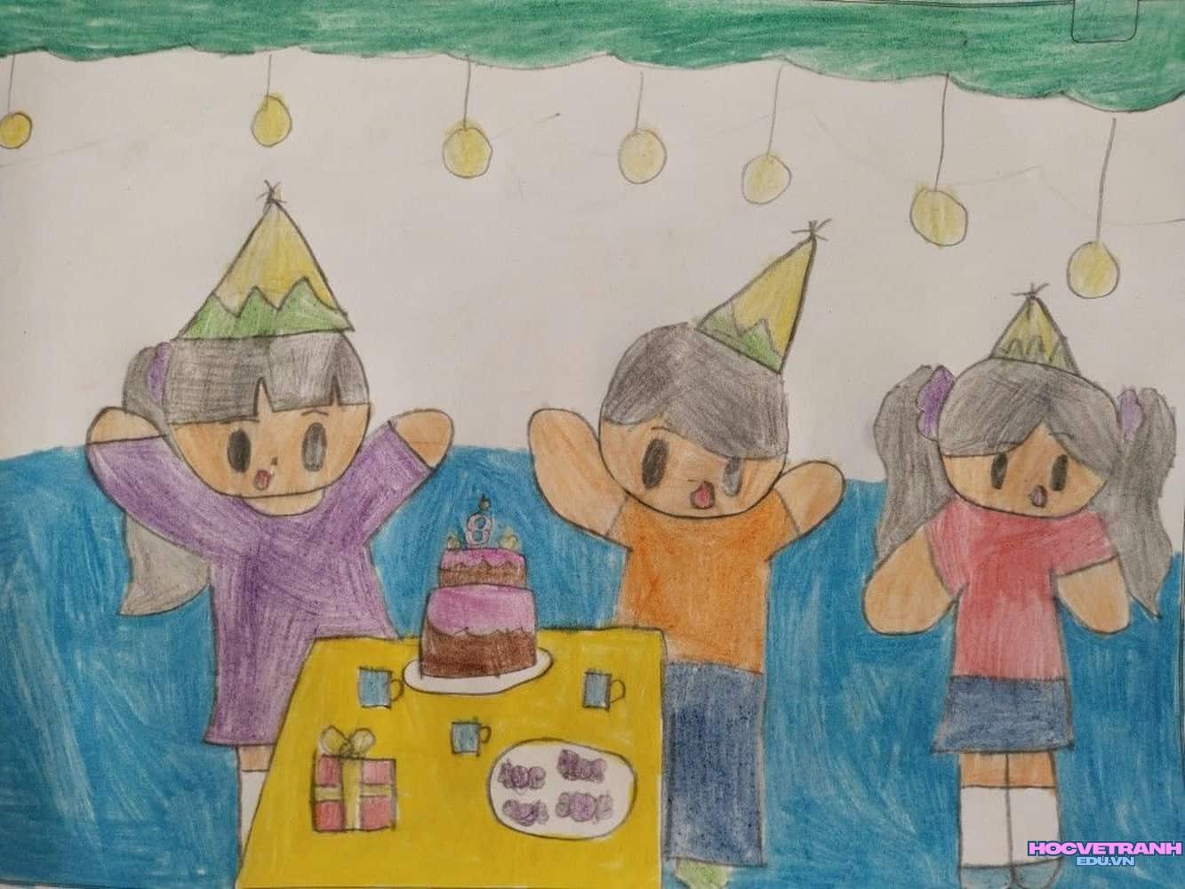 vẽ tranh chúc mừng sinh nhật cha