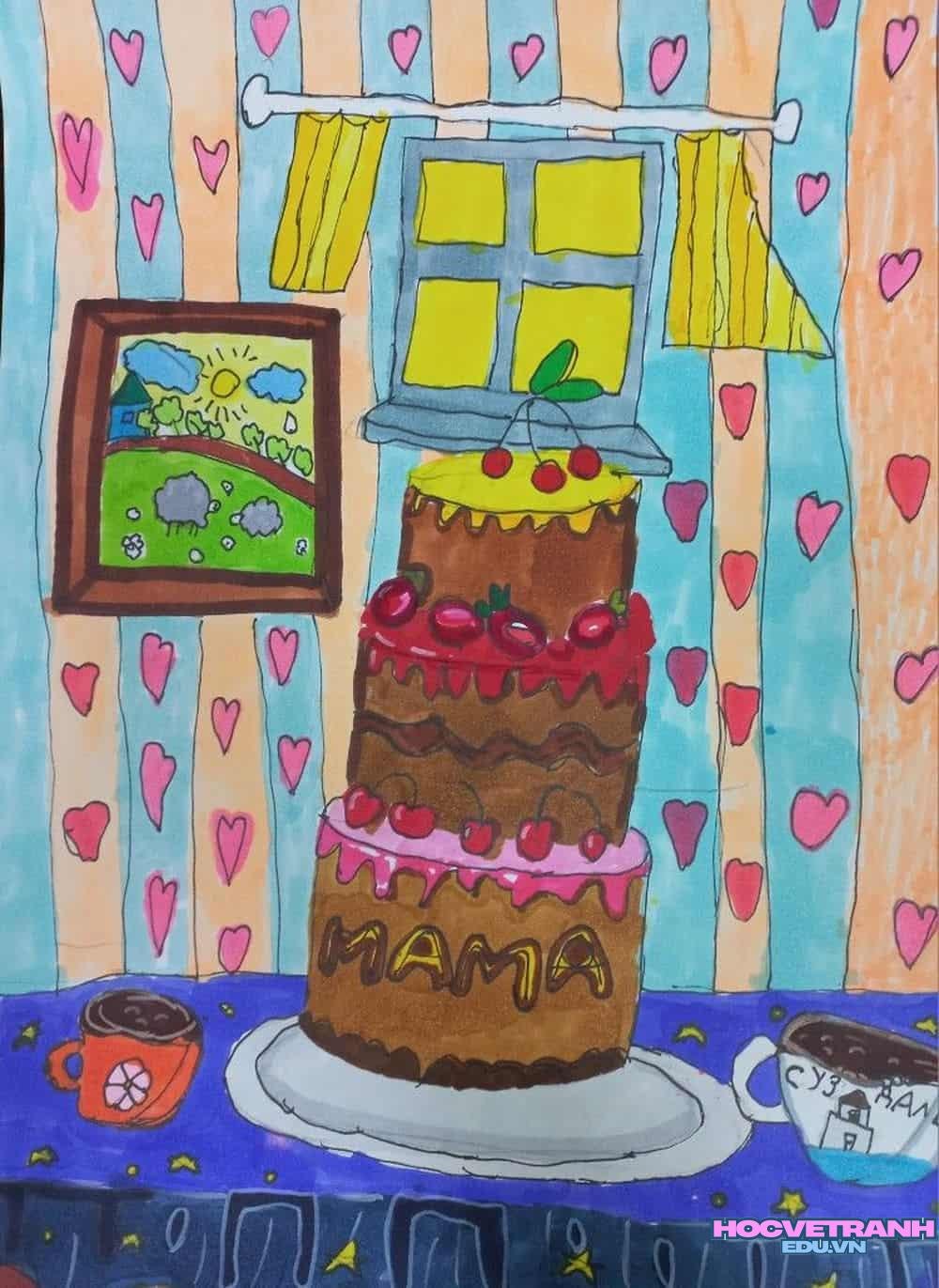 vẽ tranh chúc mừng sinh nhật đơn