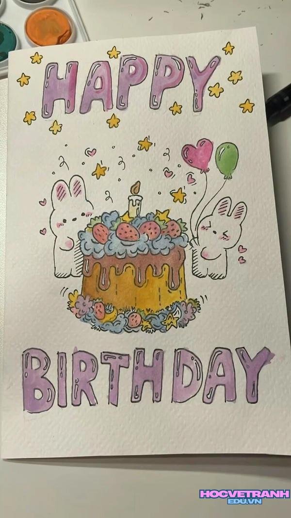 vẽ tranh chúc mừng sinh nhật hép pi