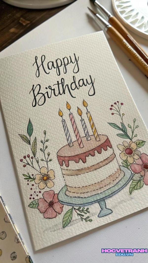 vẽ tranh chúc mừng sinh nhật năm nay
