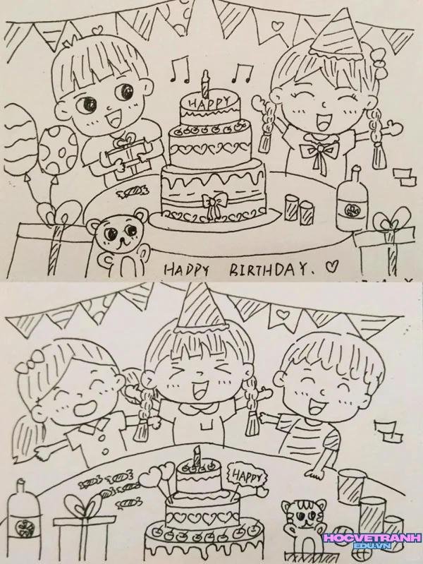 vẽ tranh chúc mừng sinh nhật nền nhạt