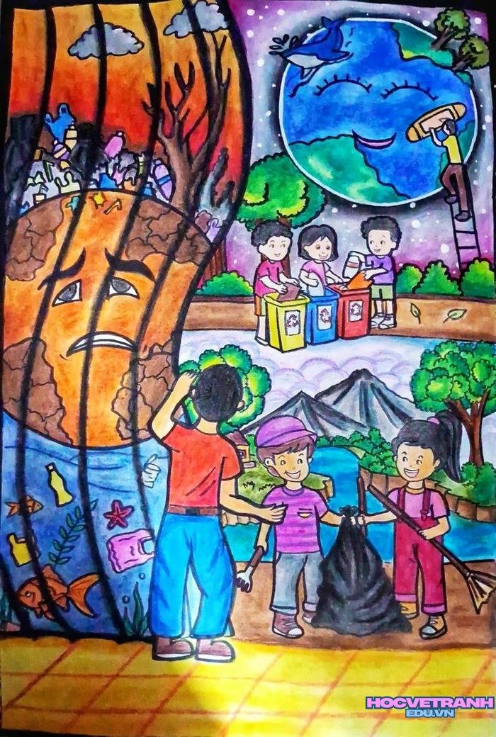 vẽ tranh chuyển động nhiều màu