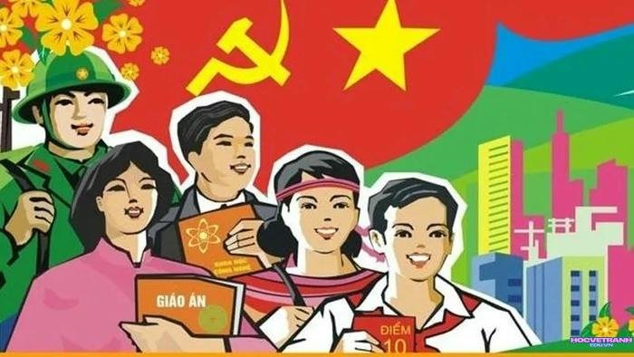 vẽ tranh cổ động 50 năm giải phóng miền nam