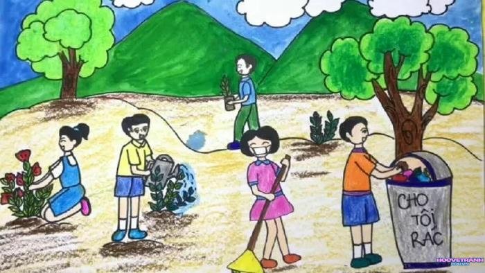 vẽ tranh cổ động bảo vệ môi trường