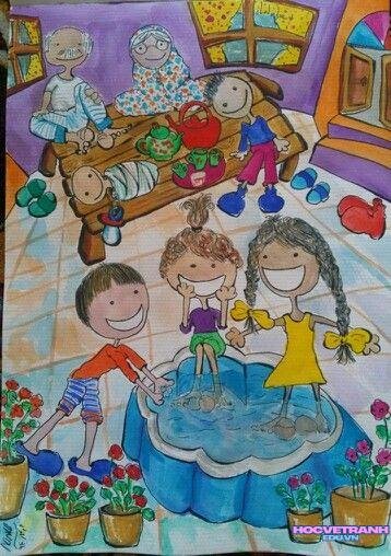 vẽ tranh cổ động cho bé