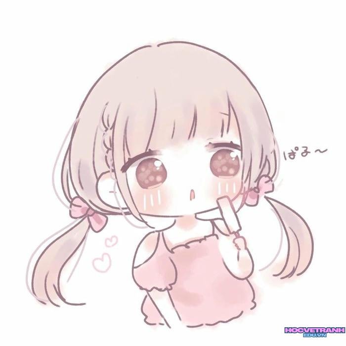 vẽ tranh cô gái chibi