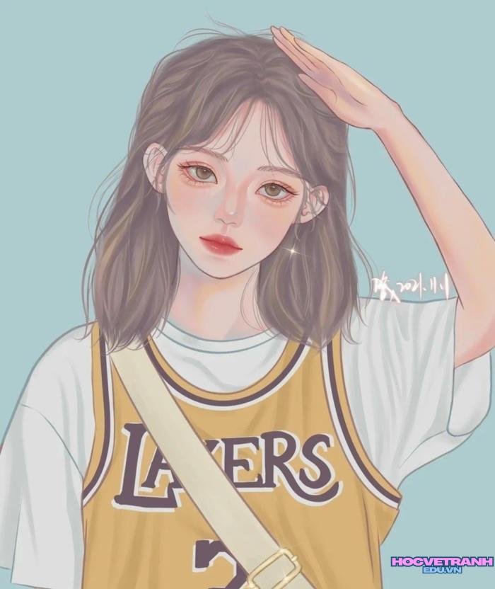 vẽ tranh cô gái đẹp