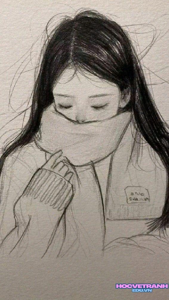 ve tranh co gai tre.