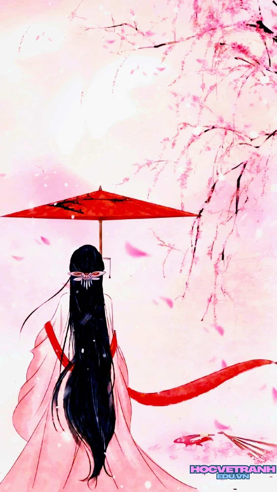 ve tranh co trang dep