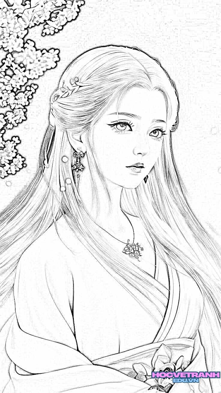 ve tranh co trang lang.