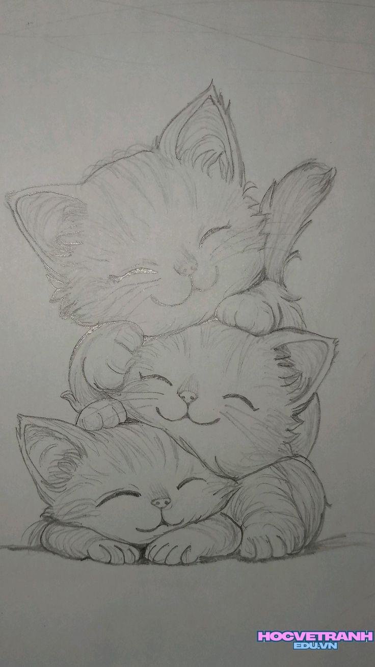 vẽ tranh con mèo chơi
